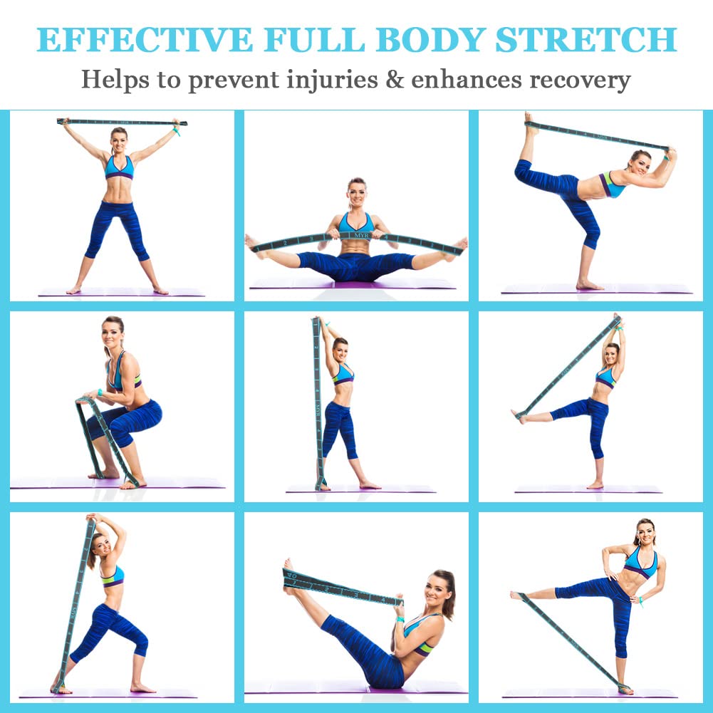 Flintronic Cinghia Yoga, Cintura di Allungamento Yoga, Fascia Elastica Yoga, Cinghie da Yoga, Yoga Stretching Belt, Cinghia per Pilates, Danza, Allenamento, Ginnastica