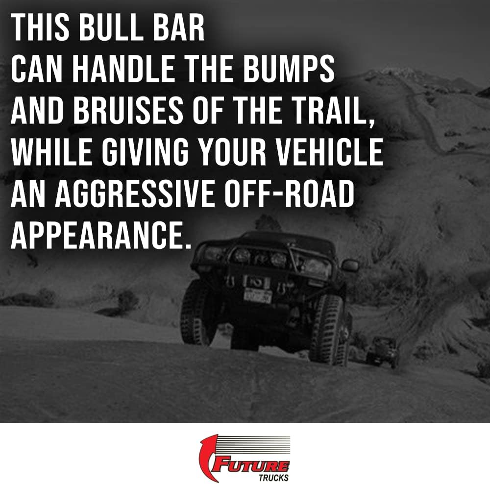 Bull Bar with Skid Plate and 25” LED, Fits Silverado/Sierra 1500 2007-2018, Powder Coated Black, Steel Construction with Easy Bolt-On Installation