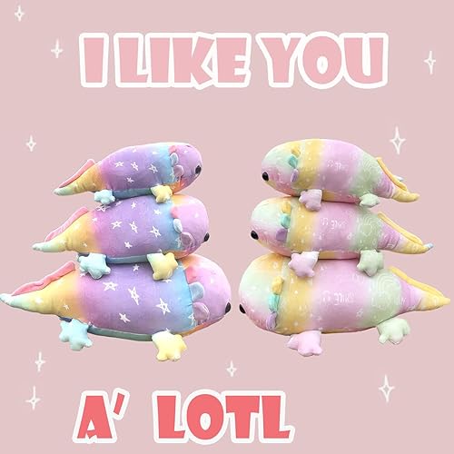 Miniatura 2 de Whlo4U Juguete de peluche de ajolote de 11.8 pulgadas, juguete de peluche de salamandra, almohada de felpa de ajolote arcoíris, animal de peluche de