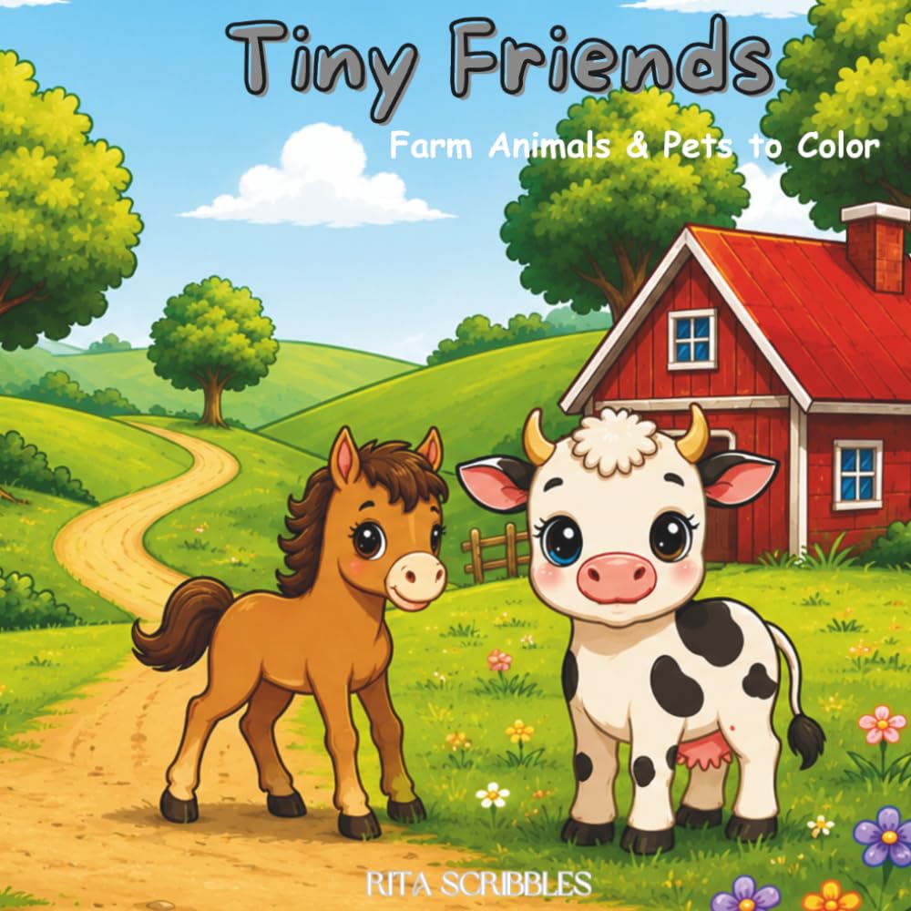 Tiny Friends: Farm Animals & Pets to Color