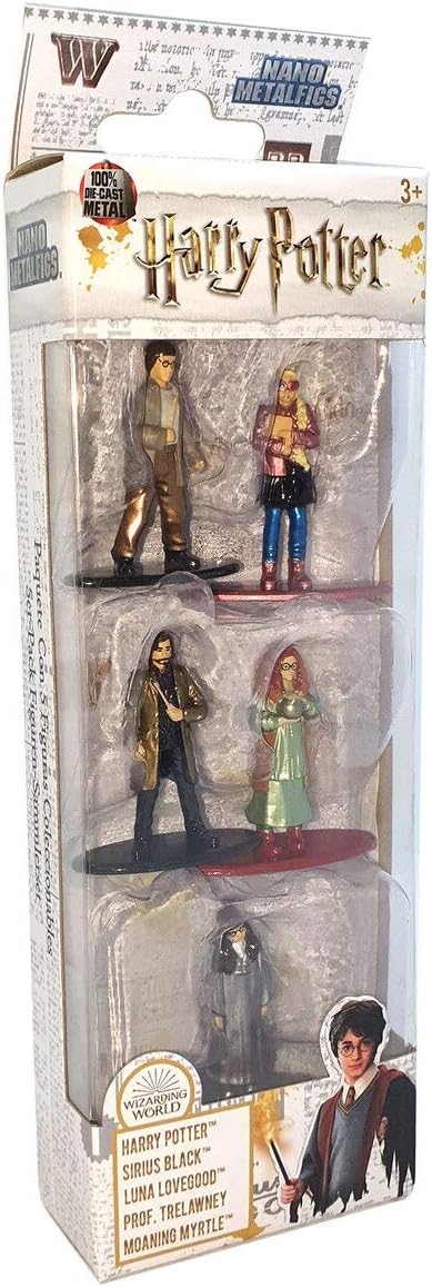 Jada Harry Potter, Luna Lovegood, Sirius Black, Prof. Trelawney, Moaning Myrtle Nano Metalfigs (5 Piece), Multi, 1.65"