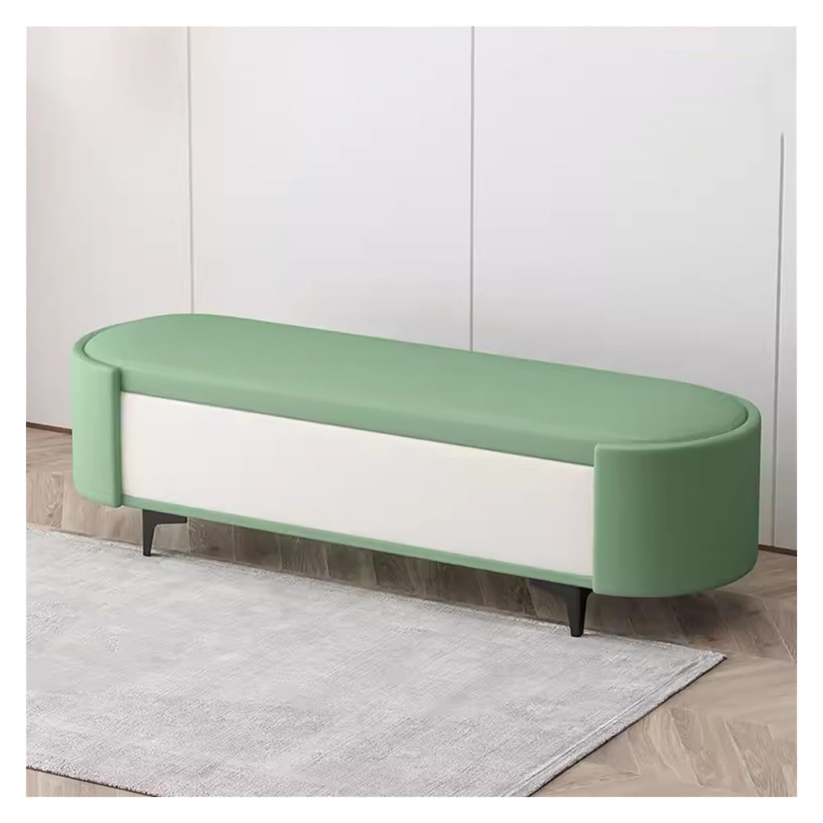 Wdsopk Green Ottoman With Storage For Bedroom End Of Bed Storage Bench,Rectangular Extra Long Storage Bench,Upholstered End Of Bed Ottoman Bench With Seating（-60Cm）
