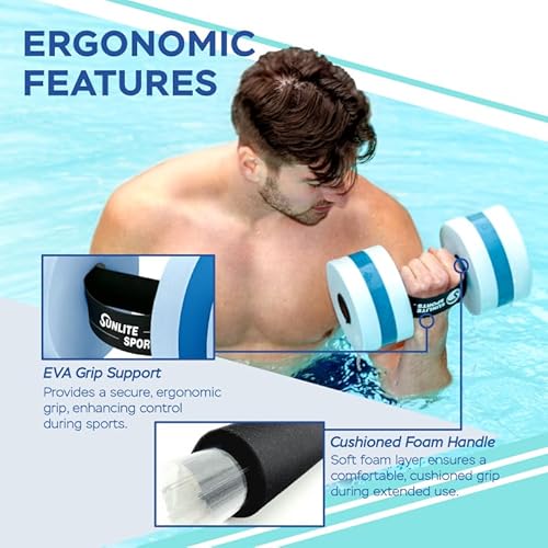 image for Sunlite Sports Water Weights Pool Exercise Dumbbells, Water Aerobic Eq