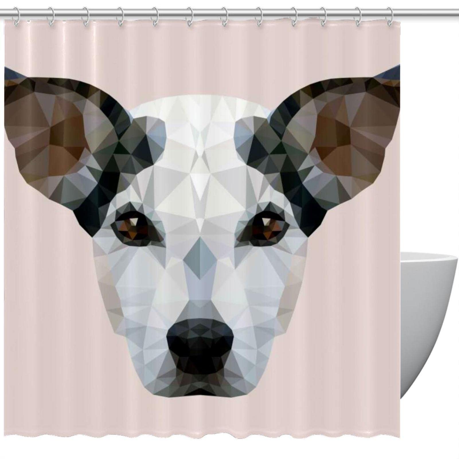 Rideau de douche motif chien abstrait pour égayer la salle de bain des enfants