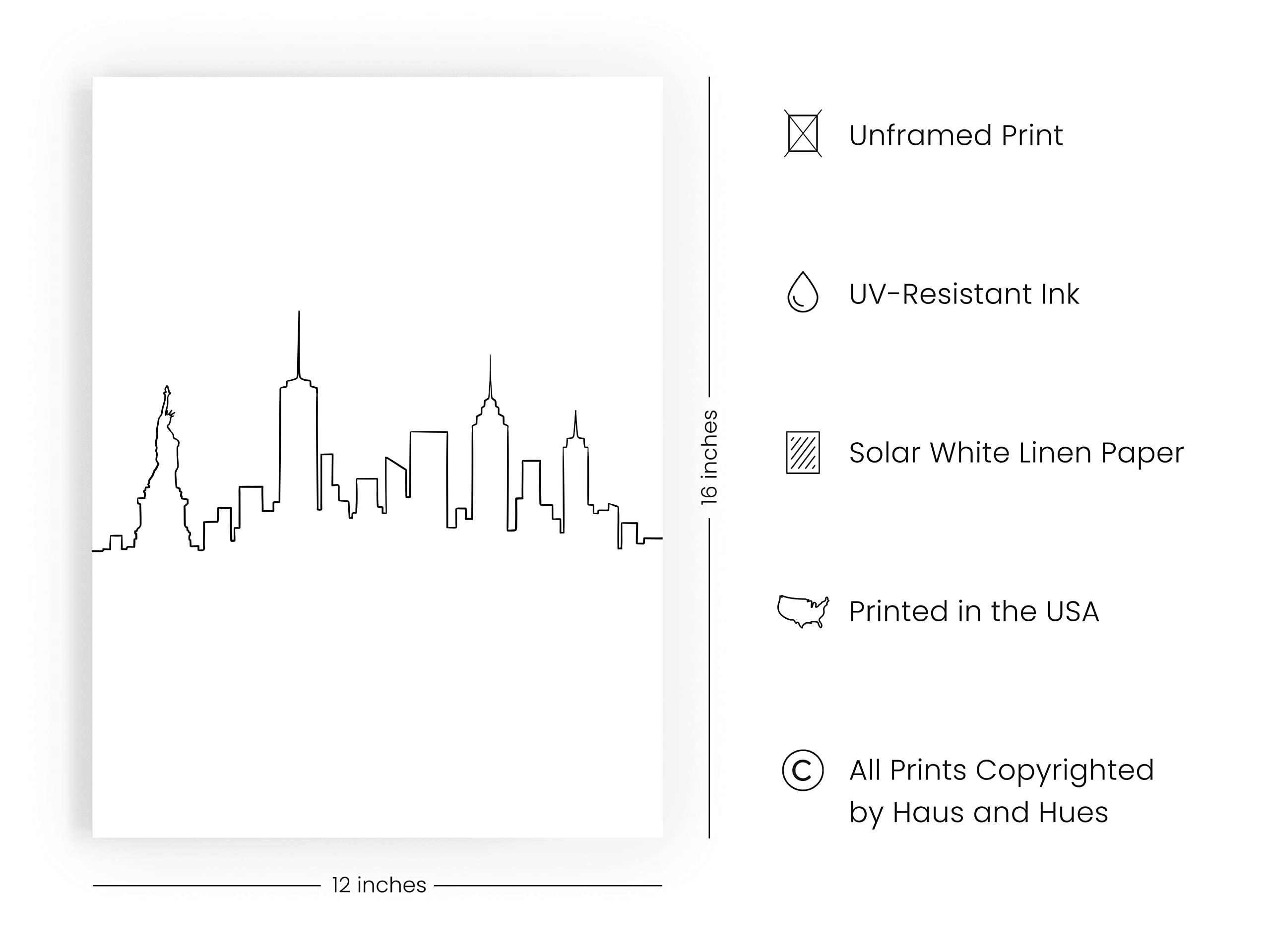 HAUS AND HUES Black And White NYC Wall Art Black And