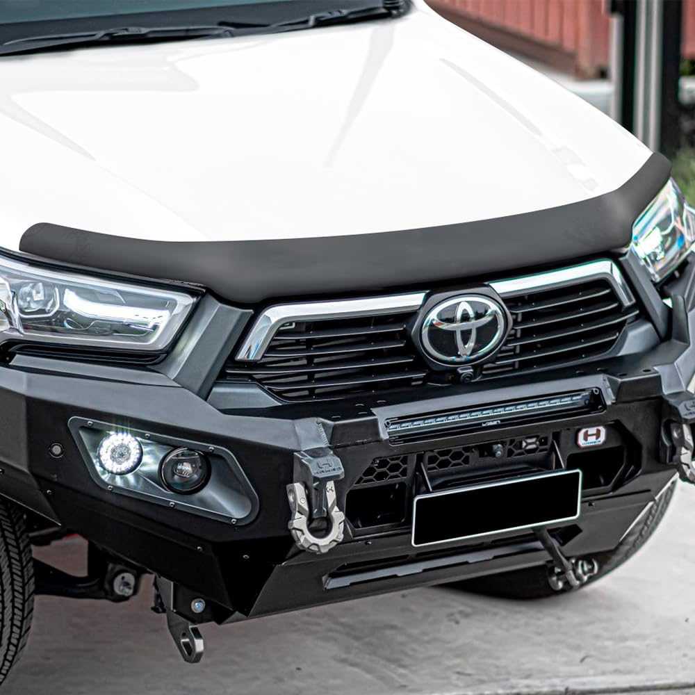Protector de capó para Toyota Hilux 2021-2024 Hilux AN110 AN120 AN130 MK8 Pick-up, Protector de Insectos para capó Acrílico negro