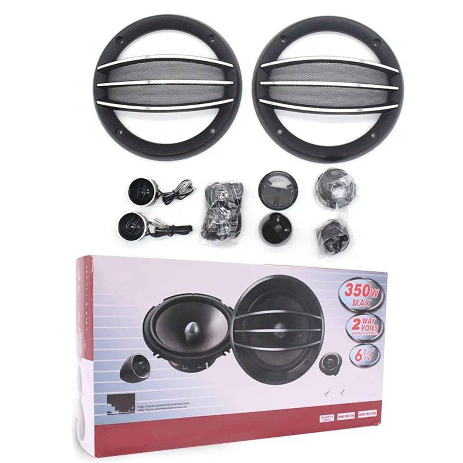 Audio para Coche Tweeters para Coche Kit de Audio para automóvil de 6,5 Pulgadas, 4 ohmios RMS, 50 W, Altavoz de música estéreo HiFi de Rango Completo para Puerta Delantera