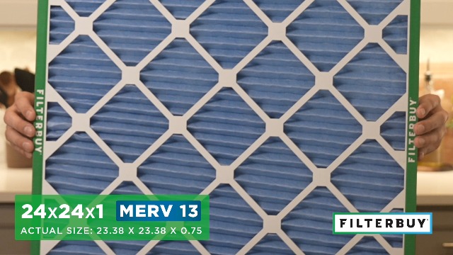 Image of Filterbuy 24x24x1 Air Filter MERV 13 Smoke & Allergy Defense (4-Pack) | Electrostatic Pleated HVAC AC Furnace Filters Replacement, Made in USA (Actual Size: 23.38 x 23.38 x 0.75)