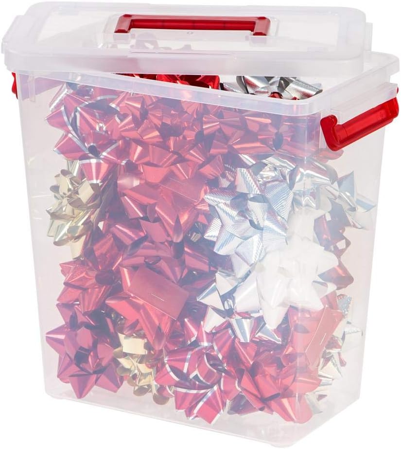 IRIS USA 3-Piece Holiday Ribbon and Bow Storage Set, Small