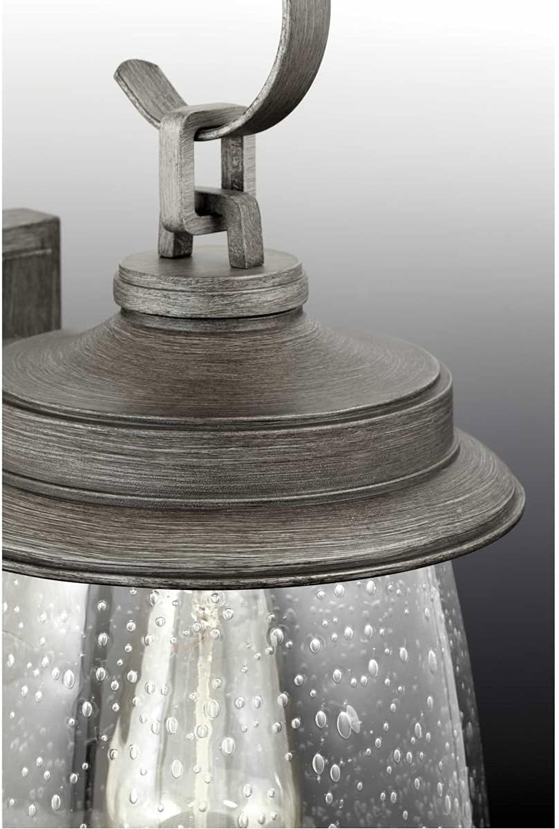 Progress Lighting Conover Collection 1-Light Clear Seeded Glass Farmhouse Outdoor Hanging Lantern Light Antique Pewter
