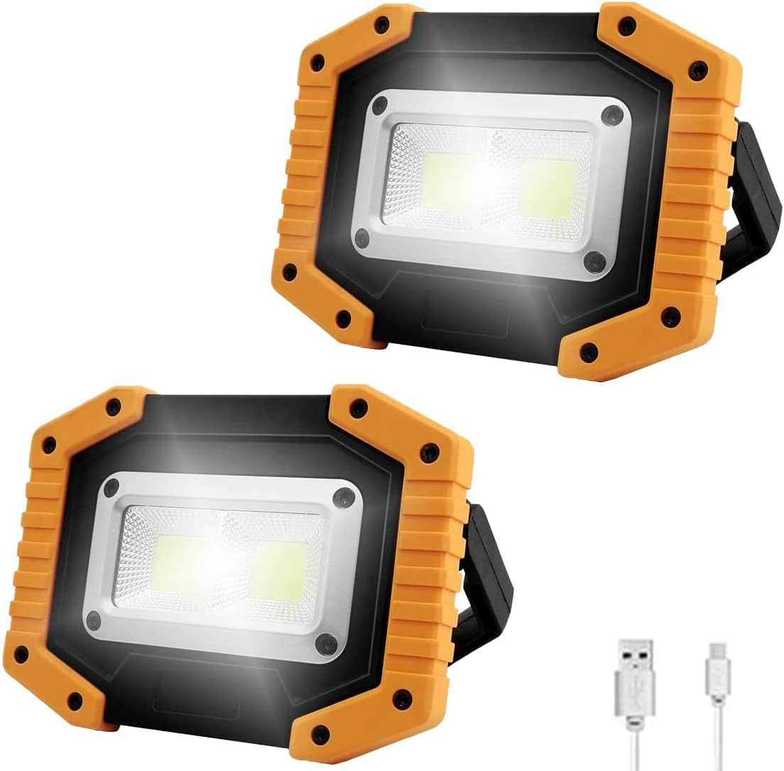 Pack of 2 Rechargeable LED Work Lights Tools & Home