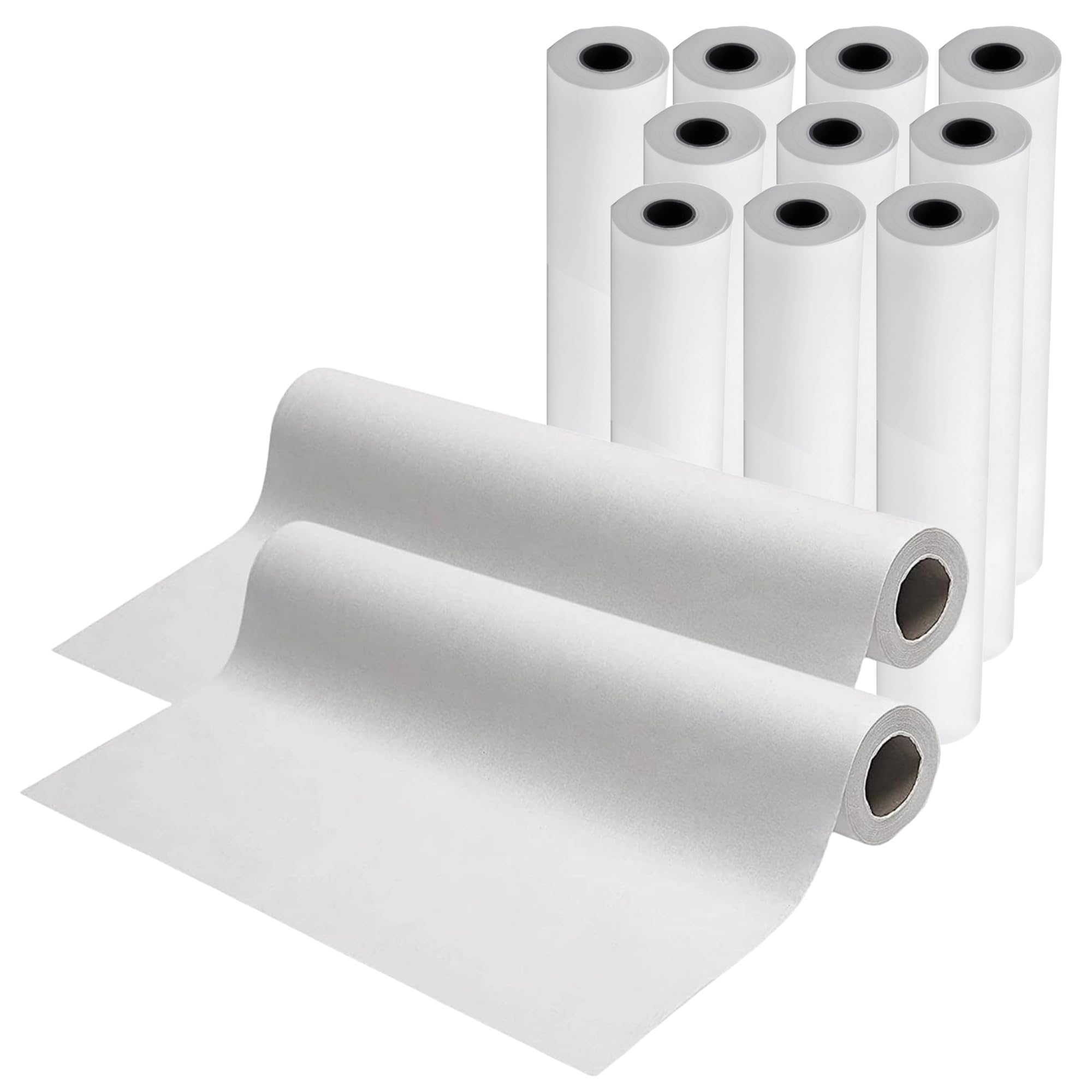 Exam Table Paper - 18''x125’ Disposable Standard White Crepe - Paper Rolls for Spas, Doctors, Chiropractors and Massage Tables…