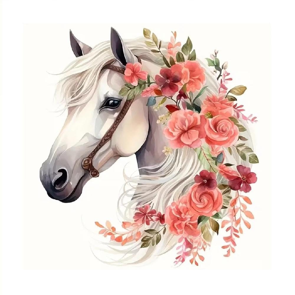 Horse Floral Large Eye Horse Creative Decorative Stickers Suitable(10cm)