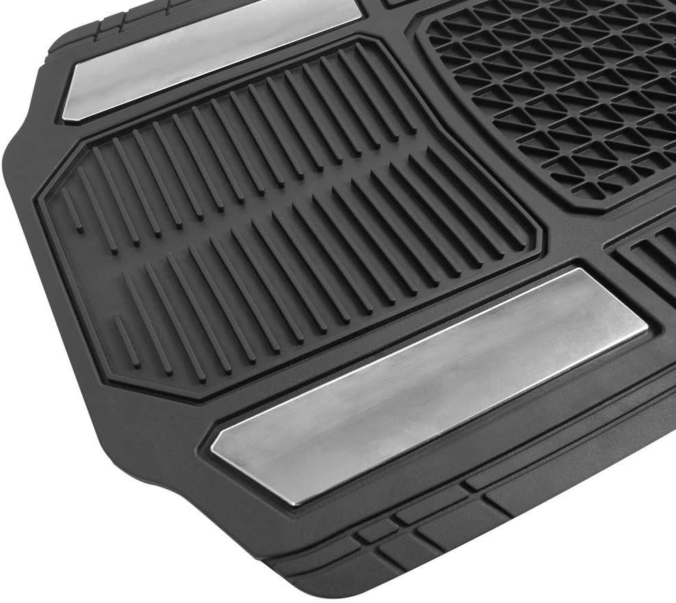 BDK Motor Trend MT-824 Armor-Tech Car Rubber Car Floor Mats with Cargo Trunk Liner for Coupe Sedan SUV Van - Total Protection, Odorless All-Weather Heavy Duty Design