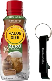 Premium Liquid Coffee Creamer 16 fl oz Bottle of Creamy Smooth Non-Dairy Coffee Creamer with Dumbass Coffee Bottle Opener Keychain (Zero Sugar Cookie Butter) Keychain