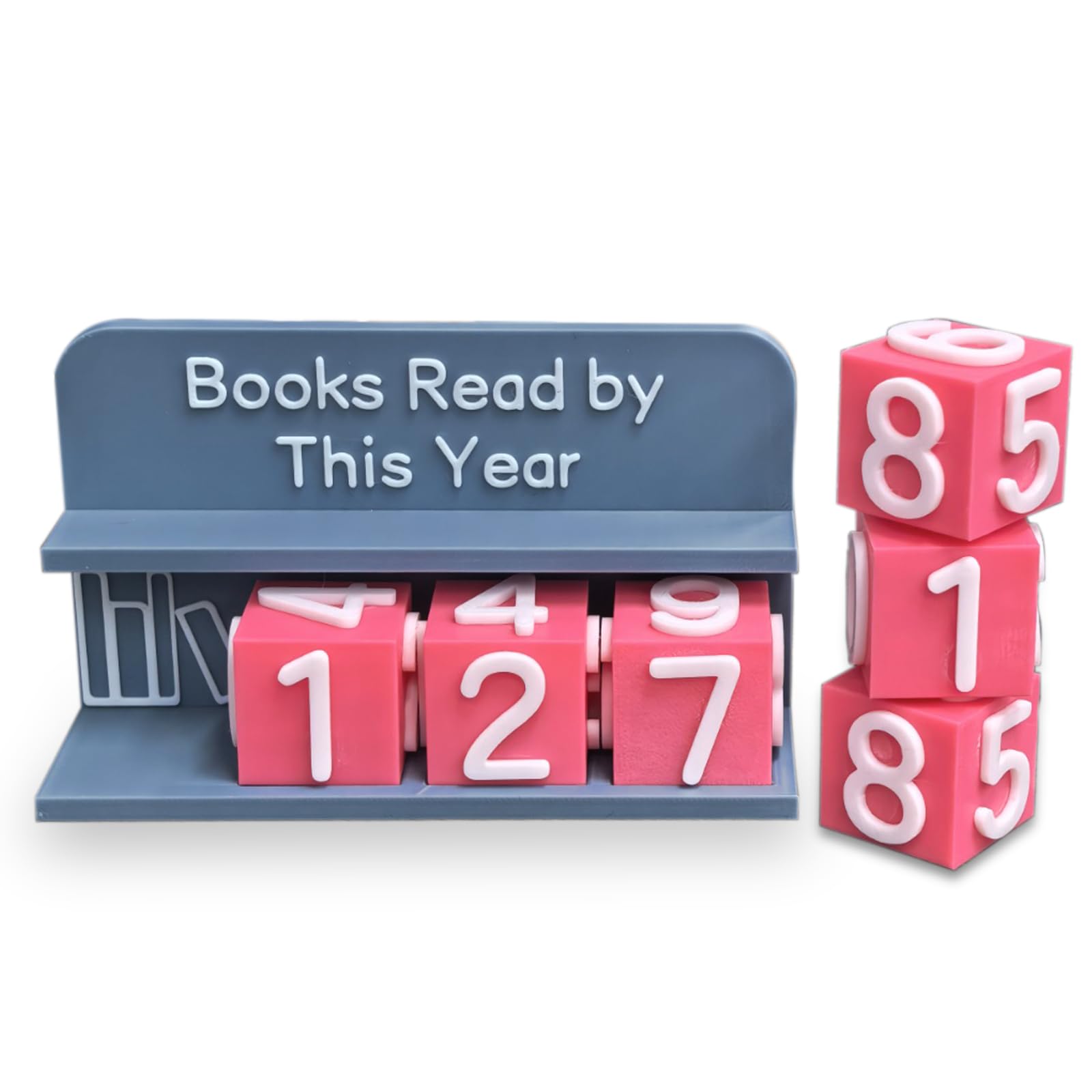 Book Tracker for Recording Number of Books Read, Book Counter Sign for Setting Reading Targets, Reading Target Display for Shelf and Desk Decoration