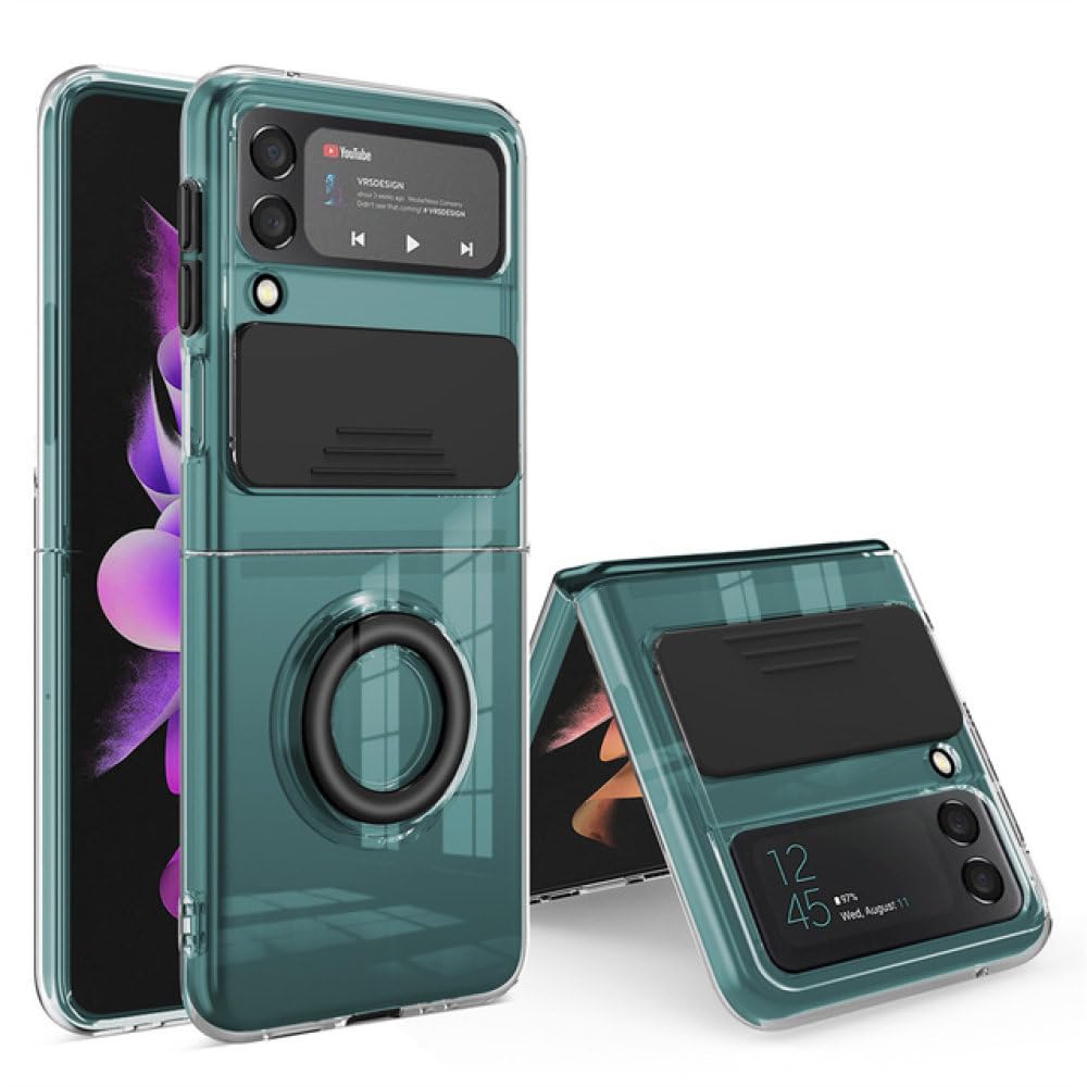 Coque Galaxy Z Flip 3 avec anneau support et protège-objectif HD rigide - 7