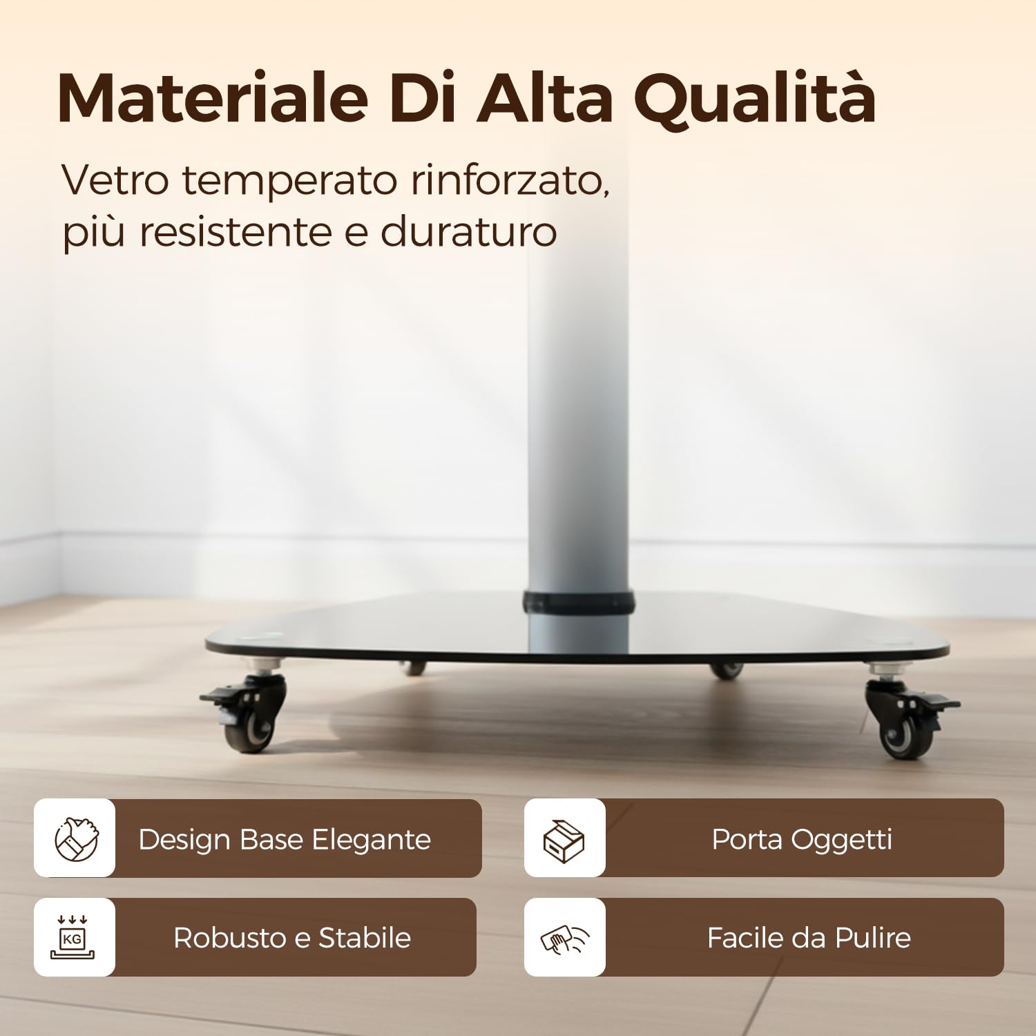 JAV Smart Board Stand per Lavagna Interattiva 32-55 pollici Girevole Supporto Mobile Regolabile in Altezza con 4 Ruote Bloccabili Design per Casa Ufficio Classe