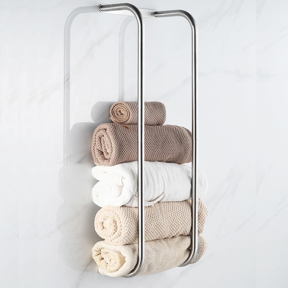 Barre porte-serviettes 72 cm en noir mat pour suspendre élégamment les grands draps de bain
