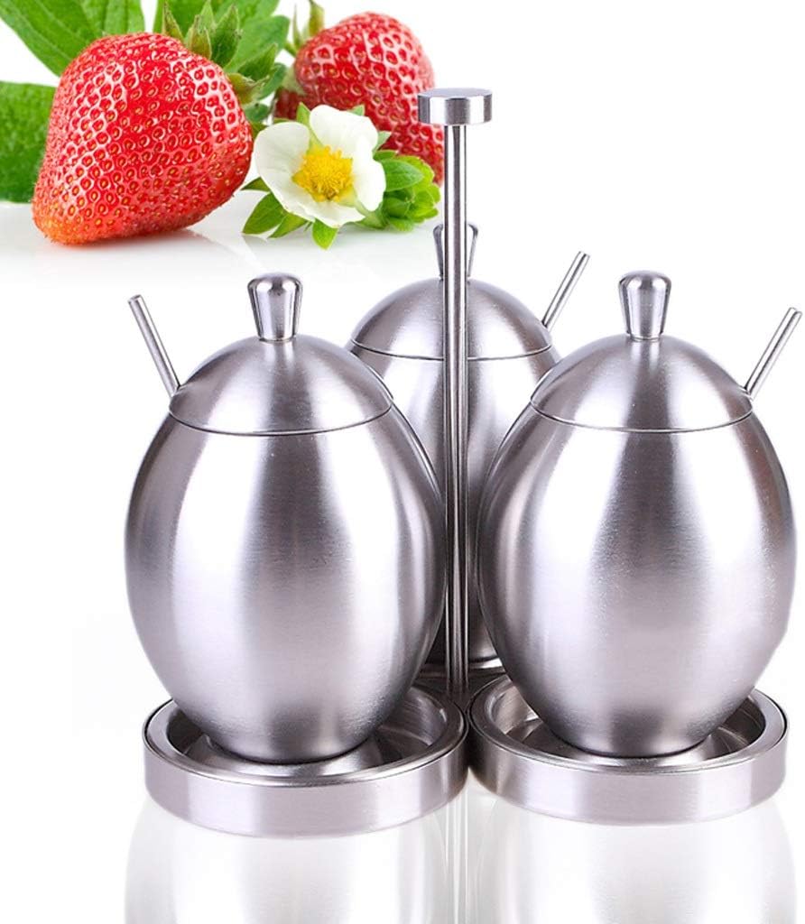 Stainless Steel Condiment Bottle,with Shelf Seasoning Jar Set Spice Kitchen Tool Supplies
