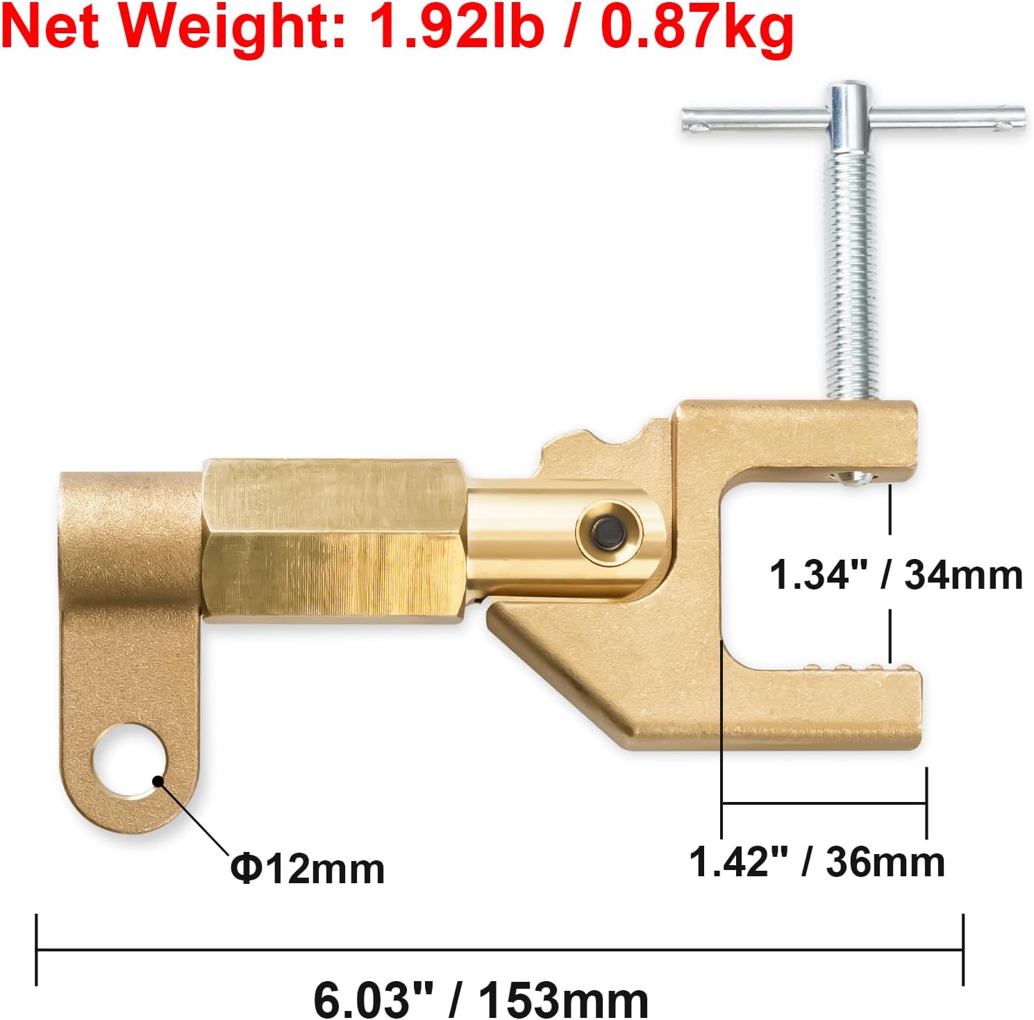 Welding Ground Clamp 600 Amp 1.92lb Solid Brass Heavy Duty Rotary Welding Ground Earth Clamp For TIG/MIG/MMA Tig Welder & Industrial Use