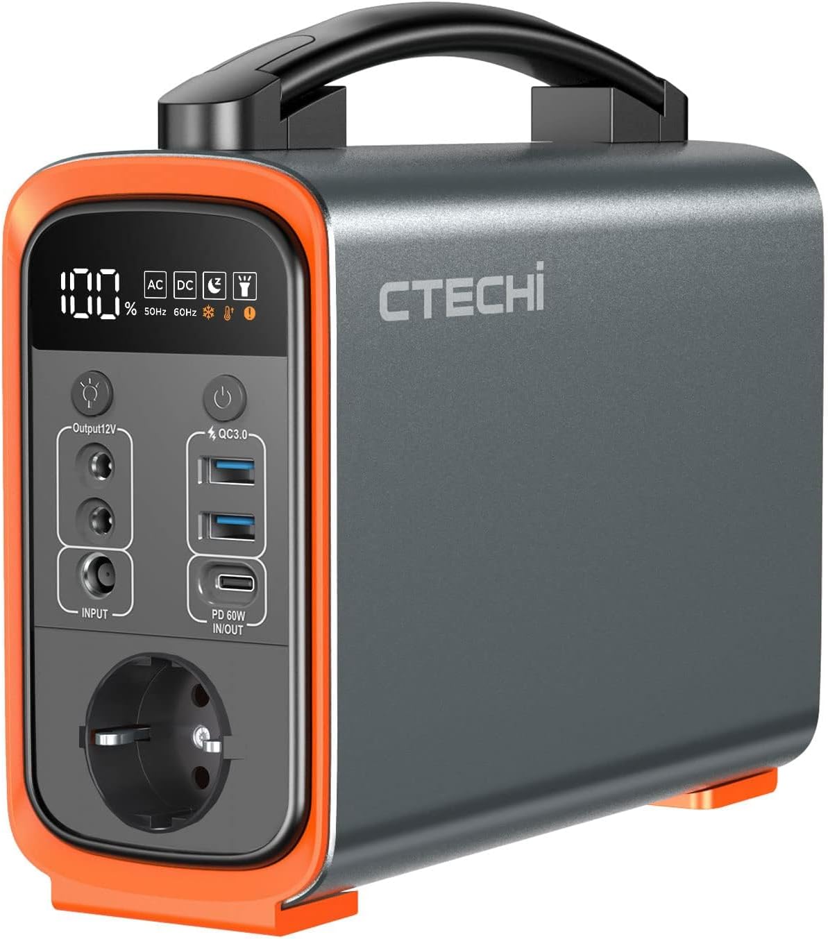 CTECHi Centrale Elettrica Portatile 240Wh, LiFePO4 Batteria Backup 240W(350W Picco) AC Uscita, Generatore Solare per Viaggi, Campeggio, Emergenze, CPAP e Casa - Immagine 1