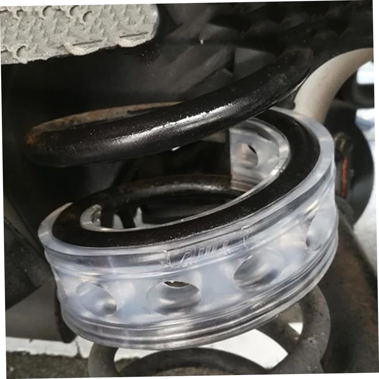 4pcs Transparent Automotive Coil Spring Spacers Shock Absorption Buffer for Comfortable Driving Improved Stability Enhanced Ride Quality