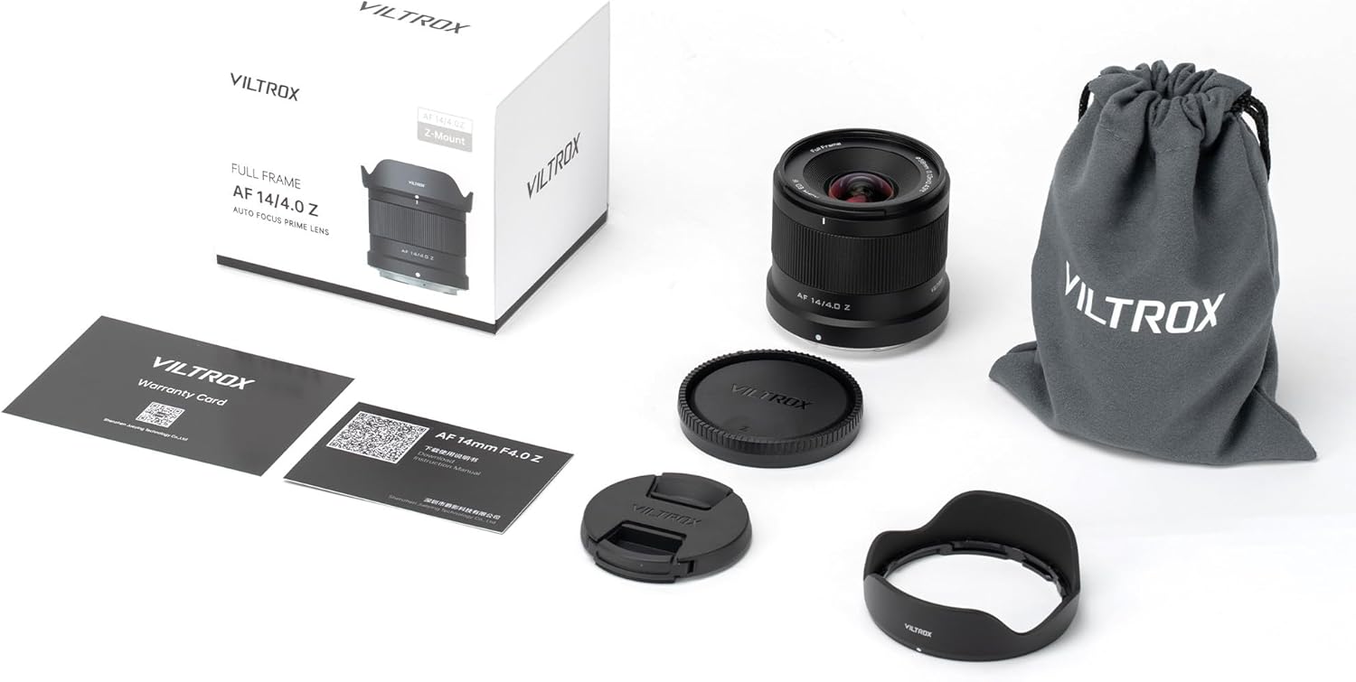 VILTROX 14mm F4.0 Z-Mount Lens for Nikon, Full Frame Large Aperture Ultra-Wide Angle Auto Focus Prime Lens Compatible with Nikon Z-Mount Cameras Z5 Z50 Z50II Z6 Z6II Z6III Z7 Z7II Z8 Z9 Z30 ZFC
