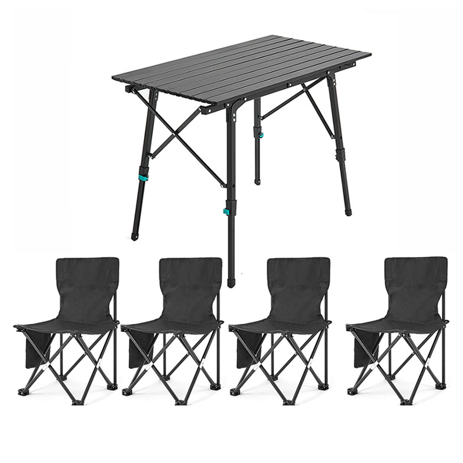 Table de camping réglable en hauteur et chaises pliantes légères