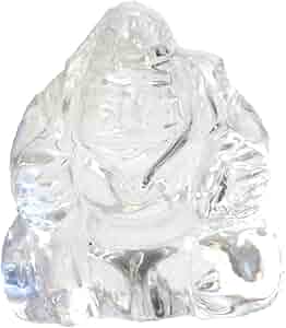 本水晶七福神彫物 極上品！職人による繊細彫刻 水晶 布袋尊 彫刻置物 木製台座付き