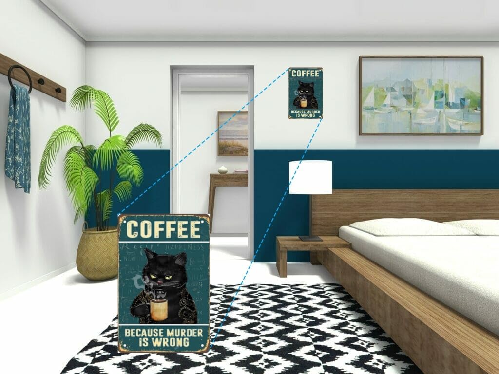 Vintage Metal Tin Sign Funny Sarcastic Party Wall Art Decor Signs Cat Metal Sign - Retro Coffee Theme, Funny Cat Lover Gifts, Suitable for Home & Office Decor, 8x12 Inch image 3