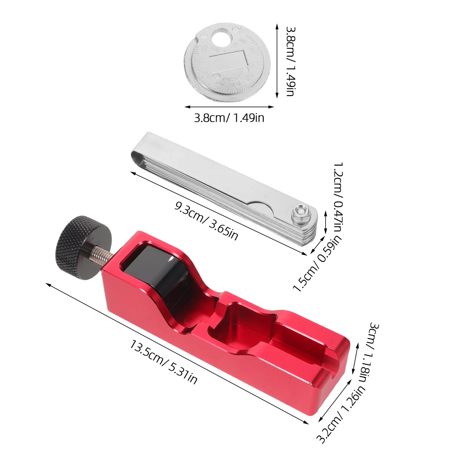 Generico Kit Regolazione Distanza Elettrodi Candele Auto e Moto con Spessimetri in Alluminio Resistente, Strumento Misura Gioco Candela per Manutenzione Motore, Attrezzo Professionale