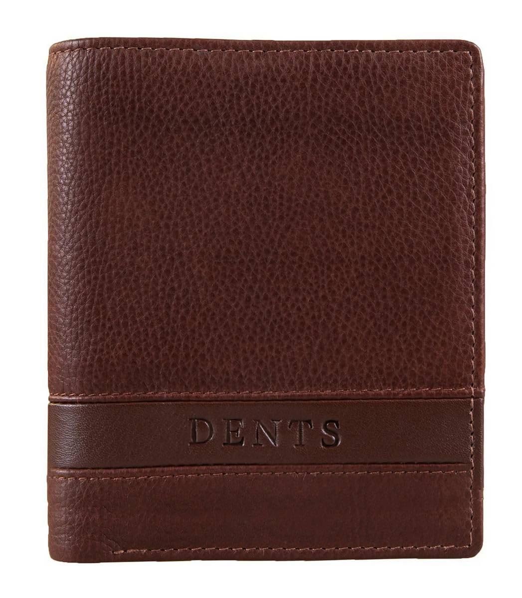 Dents Mens Clyde Leather RFID Blocking Bifold Wallet - Dark Tan