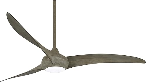 MINKA-AIRE Ventilador de techo F848-DRF Light Wave de 65" con luz LED y control remoto en acabado de madera flotante Madera a la