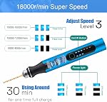 3-Speed Cordless Mini Drill Pen with 8 Small Drill Bits,Rechargeable Electric Hand Drill Pin Vise,Resin Drill Set for Jewelry Making,Resin,Plastic,Wood