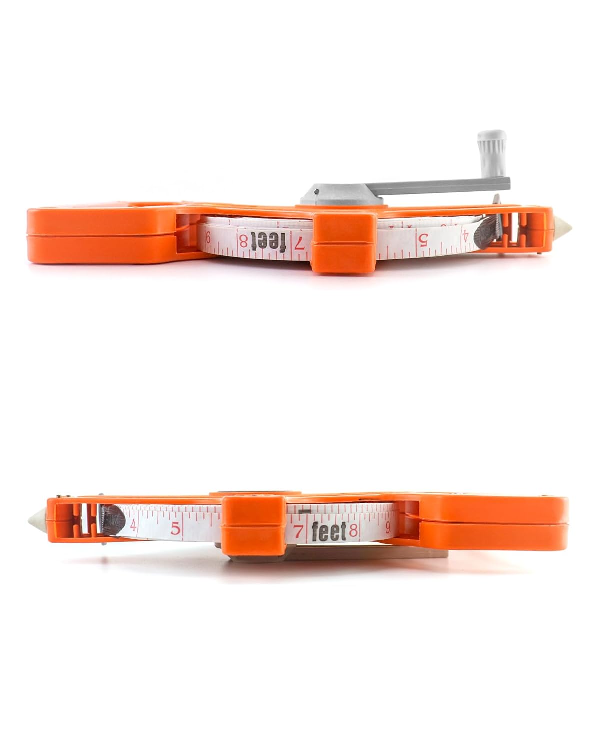QWORK 1/2" x 164' Fiberglass Tape Measure, 4 Pack Engineer's Open Reel Dual Sided Measure, Orange