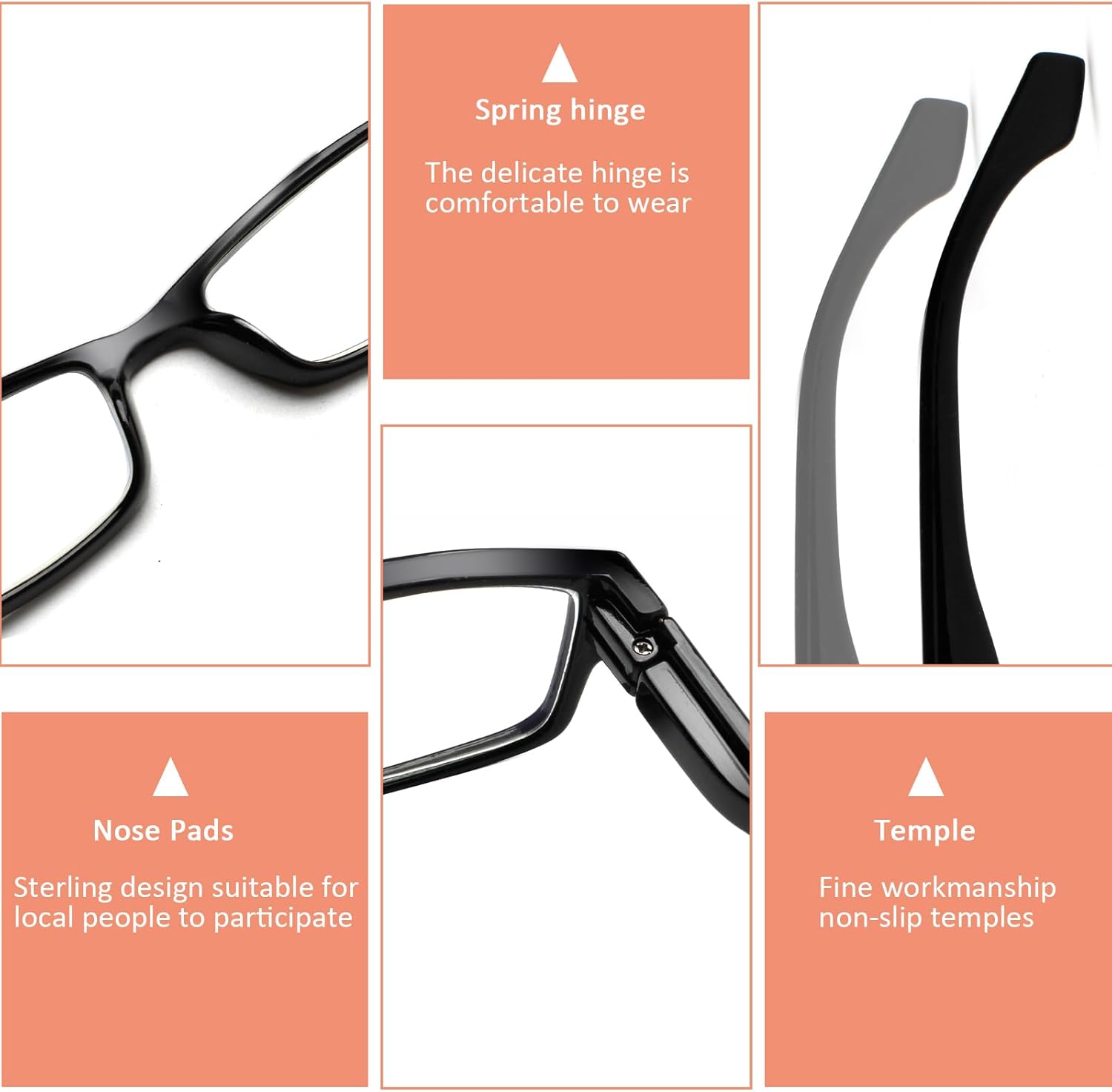 JOSCHOO 6 Pack Computer Reading Glasses for Women and Men with Comfortable Spring Hinges for Men and Womens Readers - Image 3