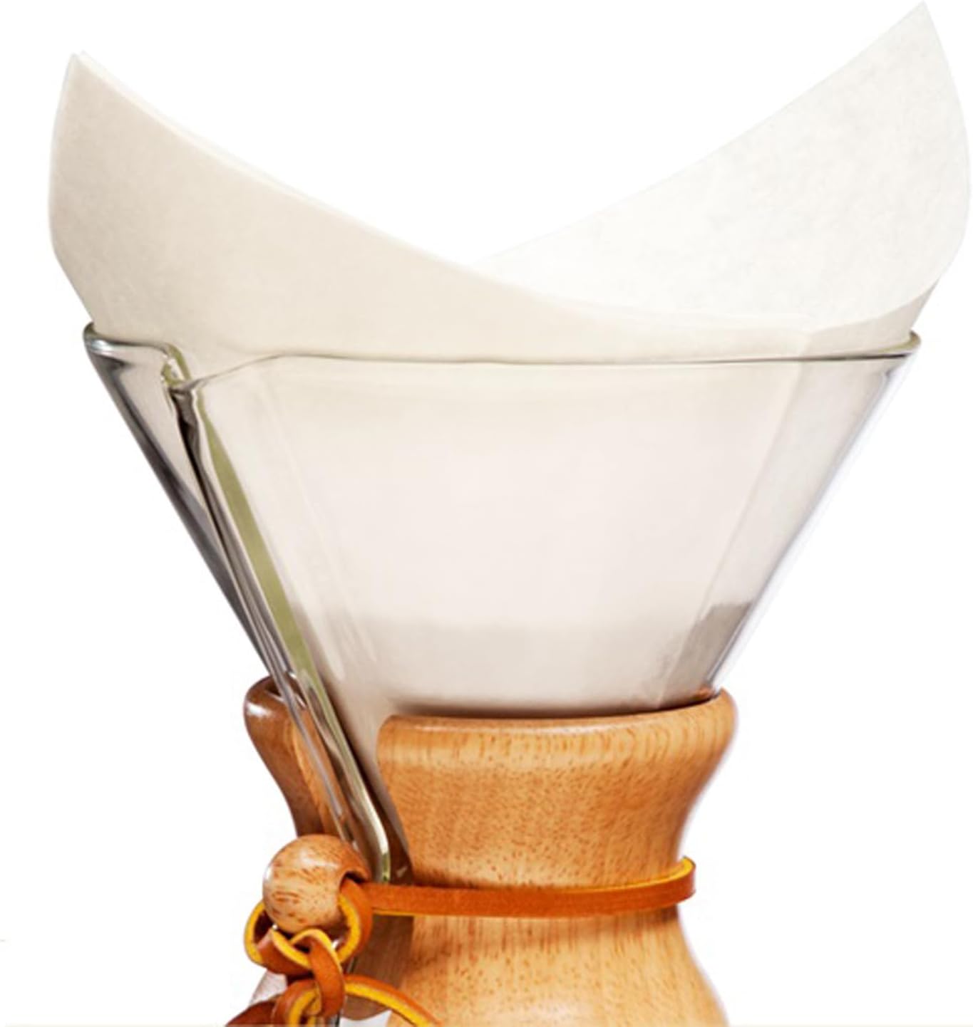 Chemex Bonded Unbleached Prefolded Square Coffee Filters, 100 Count
