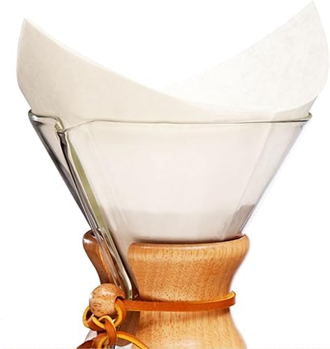 Chemex juego de 200 filtros para café oxigenados limpios pre plegados cuadrados Chemex juego de 200 filtros para café oxigenados limpios pre plegados cuadrados