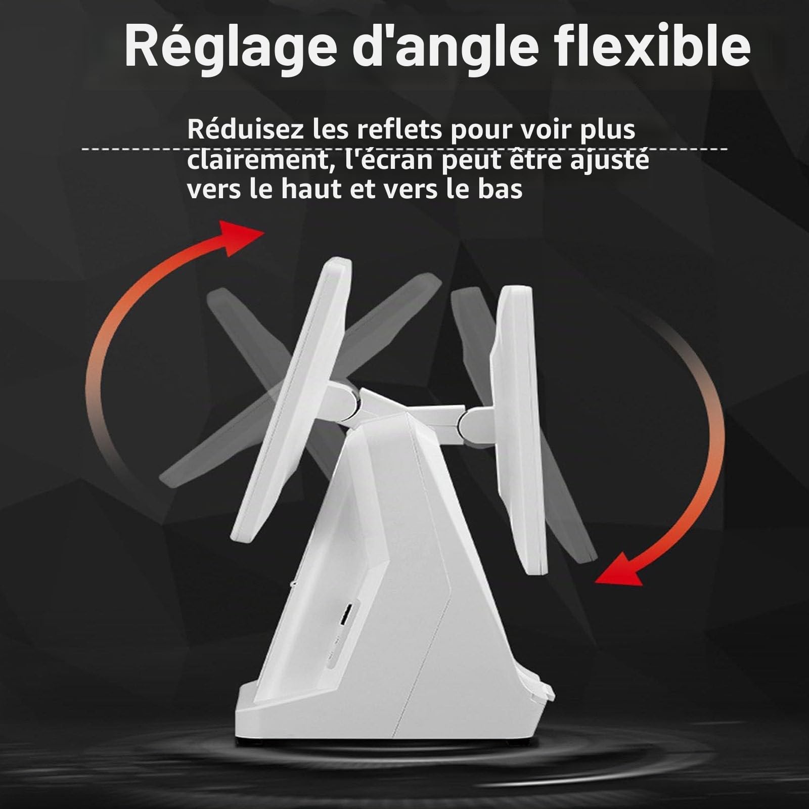 Caisse Enregistreuse Tactile,Angle d'écran réglable d'une Seule Main,8Go RAM + 128Go SSD,Caisses À Monnaie pour Commercial et Vente au Détail,Matériel Uniquement