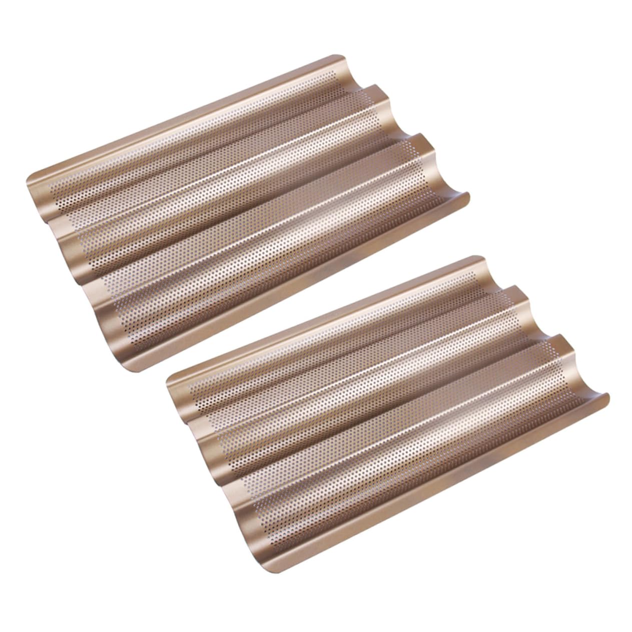 GRIRIW 2Pcs Slot Non Stick Bread Baking Mold Bakeware Easy Release Baking Tool for Homemade Bread