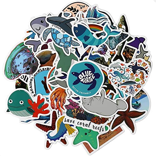 Eseres 50PCS Cute Ocean Stickers for Teens Adults Waterproof Vinyl Sea