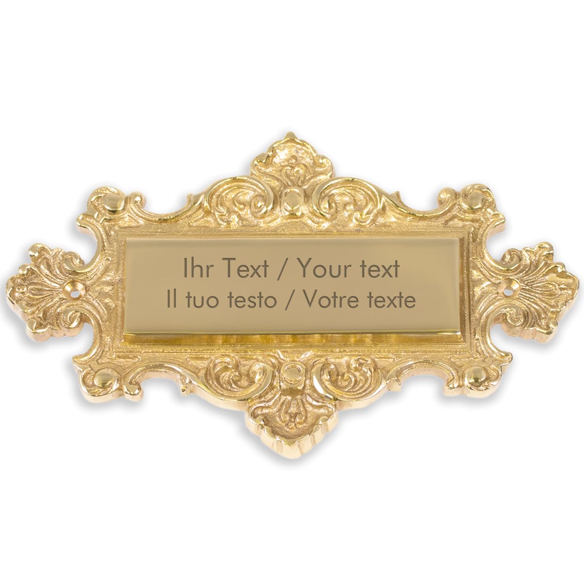 Targhetta per porta in ottone con incisione personalizzata, superficie di incisione 105 x 33 mm, targhetta in ottone, campanello con testi propri