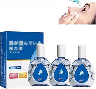 Anti-Fatigue Eye Drops, 15ml Japanese Eye Drops, Eye Care Brightening Solution, Anti-Fatigue Clear Vision Eye Drops, Eye Strain Relief (3pcs)