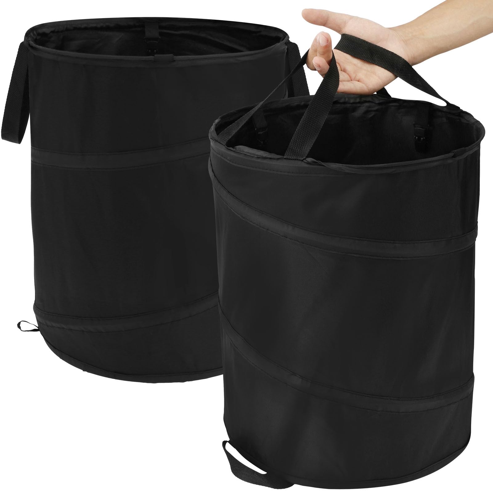 Guijzsltrg 2Pcs Garden Waste Bags 10 Gallon Collapsible Garden Bag Large Capacity Pop Up Trash Can Space Saving Camping Waste Bin Multifunctional Yard Waste Container For Garden Waste, Grass And Leaves(2Pcs)