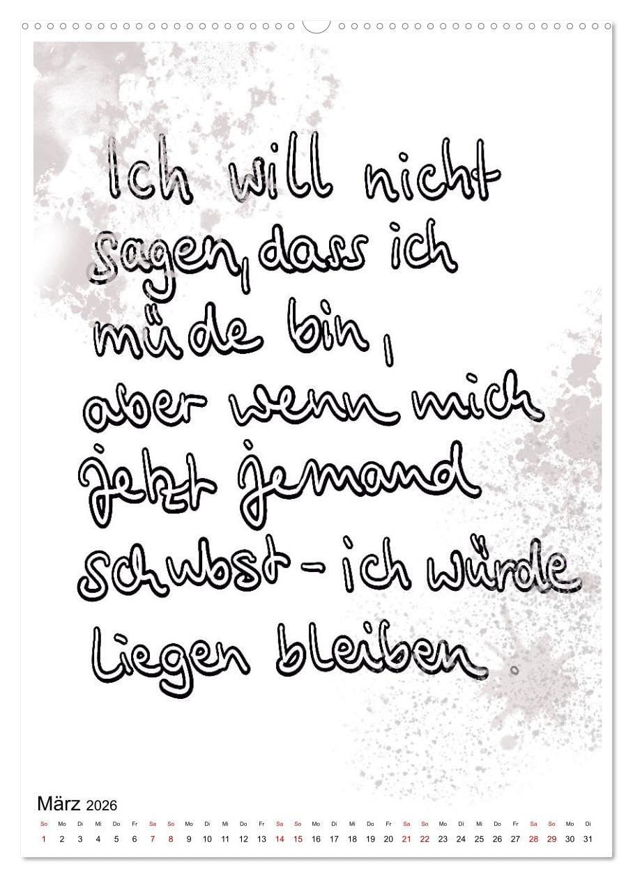 Angesagtes-Sprüche für alle Lebenslagen (Wandkalender 2026 DIN A2 hoch), CALVENDO Monatskalender: Witzige Sprüche für die Prise Humor im Alltag (CALVENDO Spass)
