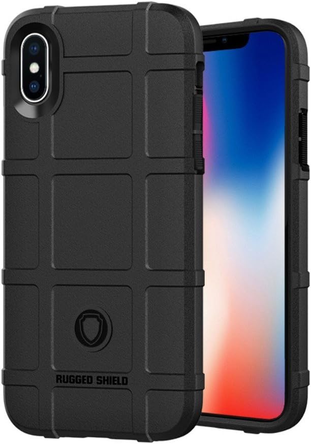 EGO TACTICAL Rugged Shield Brand Solid Color TPU Phone Case for iPhone X/Xs - Black
