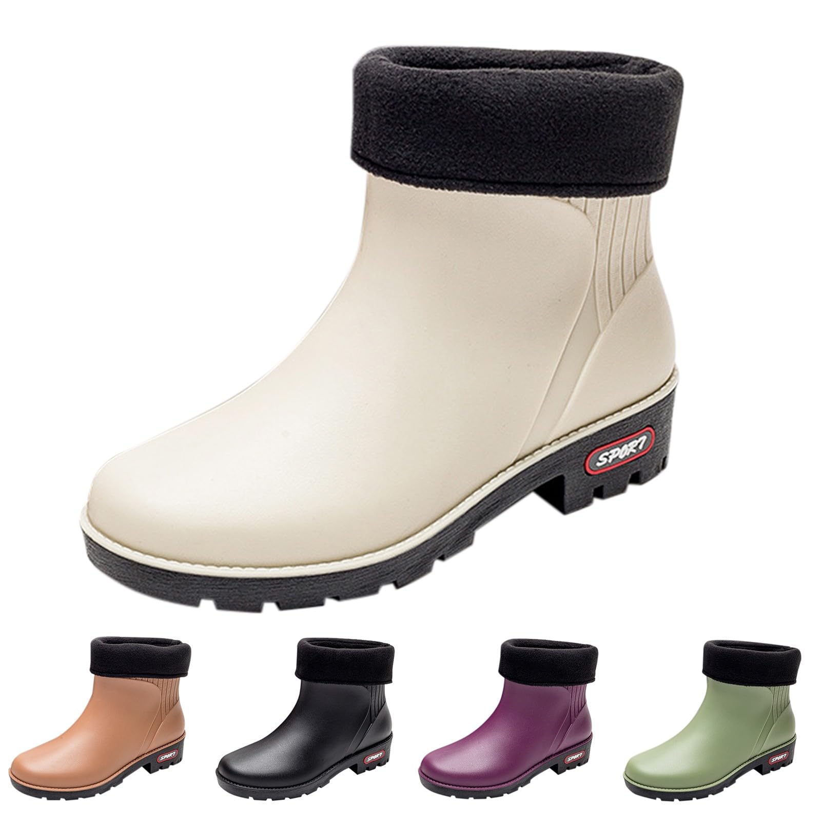 Damen Gummistiefeletten Gefüttert - Wasserdichte Regenstiefel In 35cm & 20cm