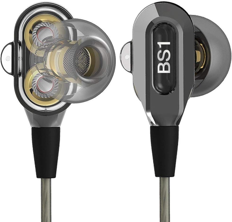 Actionpie BS1 in-Ear Headphones Earbuds High Resolution Heavy Bass with Mic (Gray)
