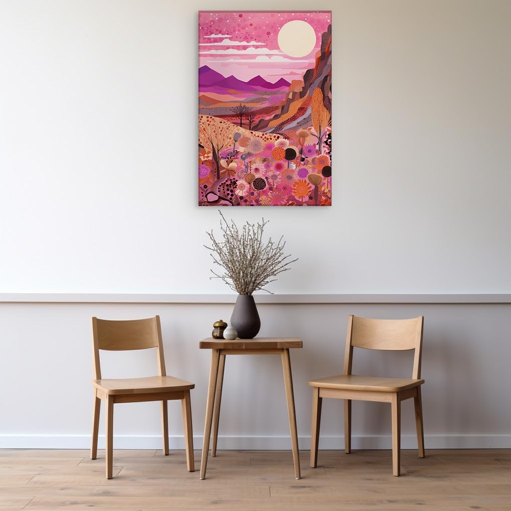 Canvas for Living room. Moonlit Elegance in a Meadow of Dreams, 27 x 18 inch Canvas Wall Art - Contemporary Masterpieces - Inspirational Office Decor - 69x46 cm (27x18 inch)